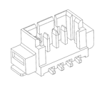 Molex 53398-0471 picoblade 4 pin SMD vertical header diagram