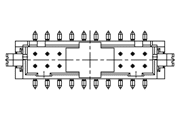 Hirose DF11 Dual Row Right-Angle Header Diagram