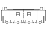 JST PA Connector SMD Right-Angle Header Diagram