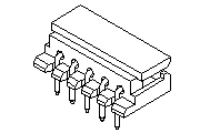 Molex Mini-SPOX Right-Angle Header Diagram