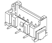 JST XA Connector Vertical Header Diagram