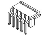 JST VH Connector Right-Angle Header Diagram