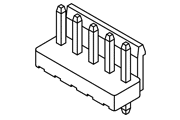 JST B2P-VH(LF)(SN) VH Vertical Header Diagram