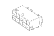 Molex Mega-Fit Dual Row Right-Angle Header Diagram