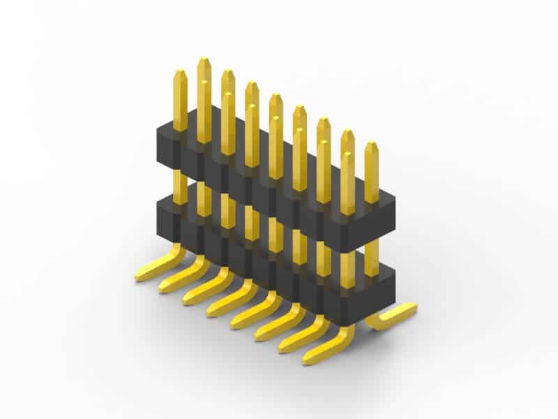 1mm dual row smd vertical pin header 3d model