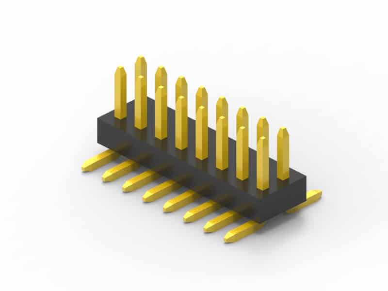 1mm dual row smd vertical pin header 3d model