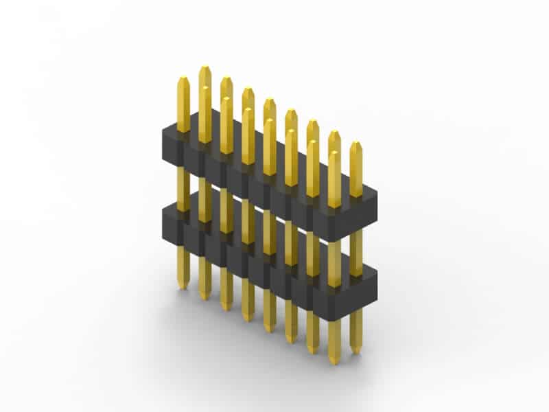 1mm dual row vertical pin header 3d model