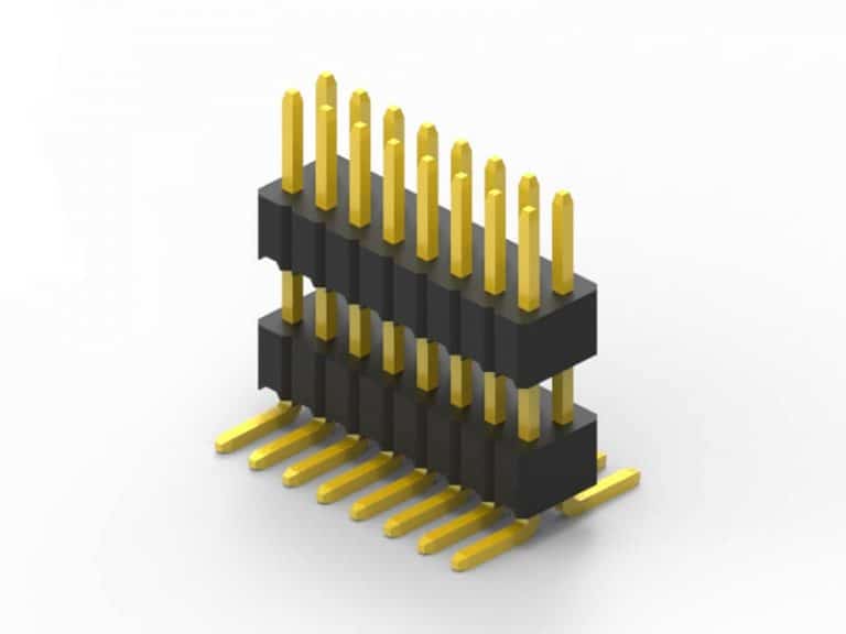 1.27mm dual row smd vertical pin header 3d model