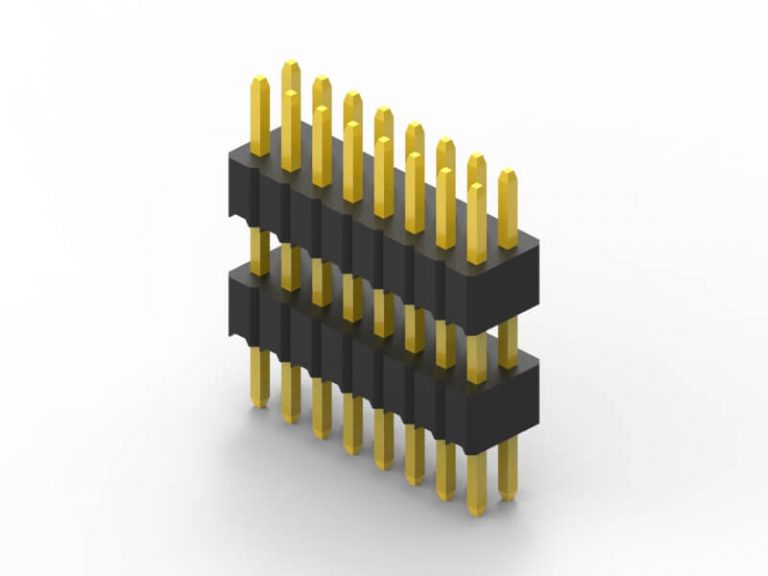 1.27mm dual row vertical pin header 3d model