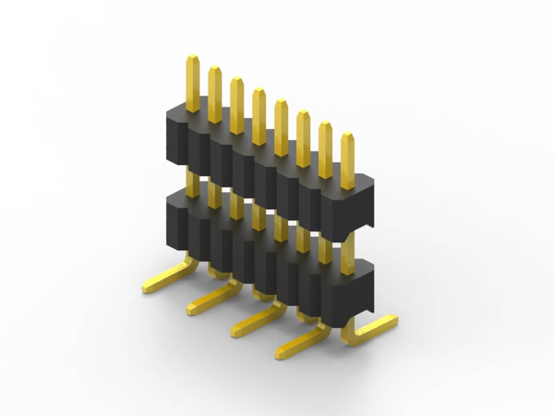 1.27mm single row smd vertical pin header 3d model