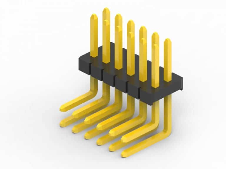 1.27mm dual row right angle pin header 3d model