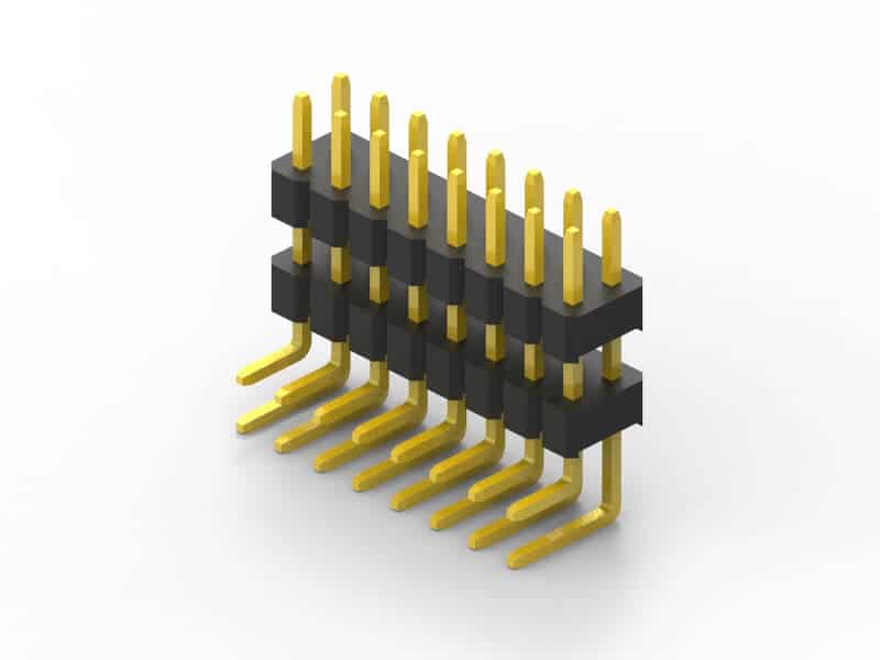 2mm dual row right angle pin header 3d model