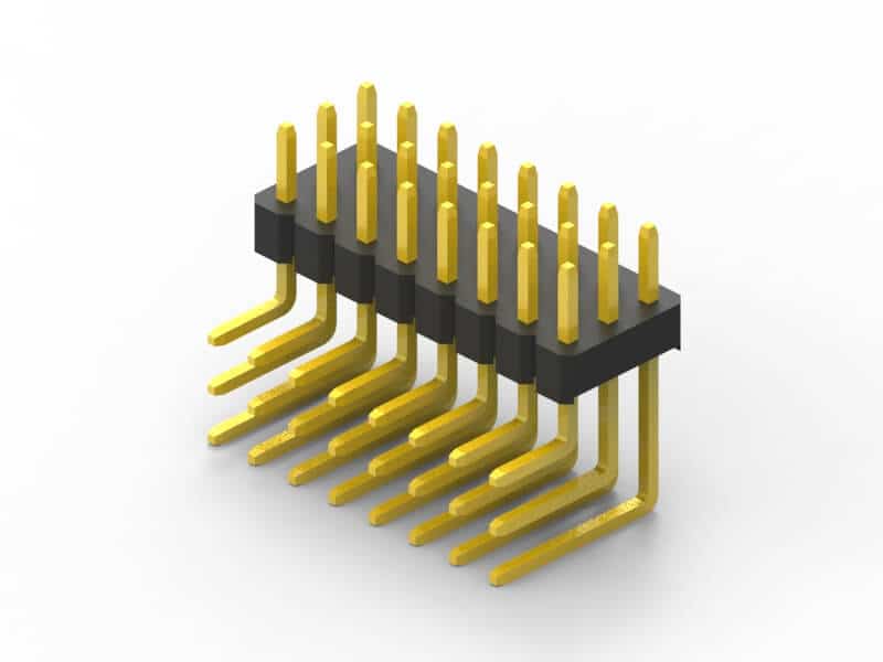 2mm dual row right angle pin header 3d model