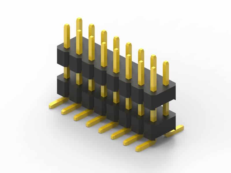 2mm dual row SMD Vertical pin header 3d model