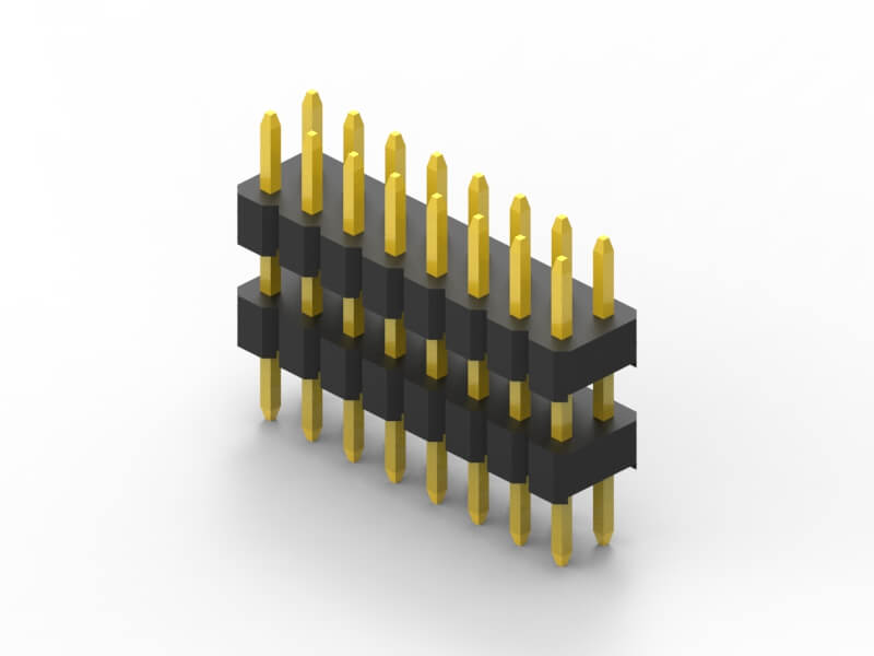 2mm dual row vertical pin header 3d model