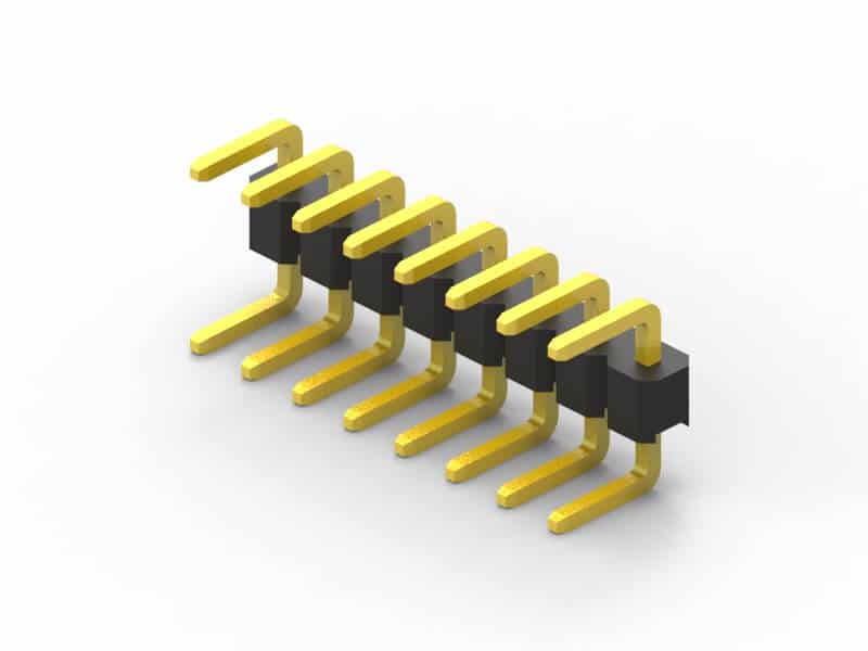 2mm single row u-shape pin header 3d model