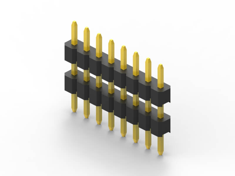 2mm single row vertical pin header 3d model