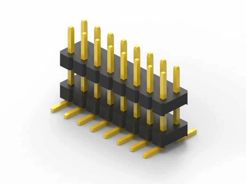 2.54mm SMD dual row Vertical pin header 3d model