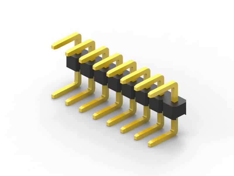 2.54mm single row u-shape pin header 3d model