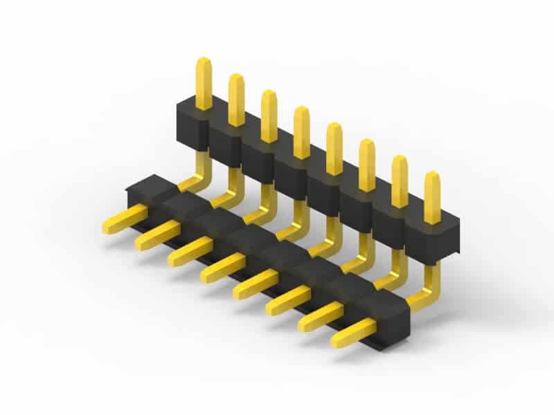 2.54mm single row Right-Angle pin header 3d model