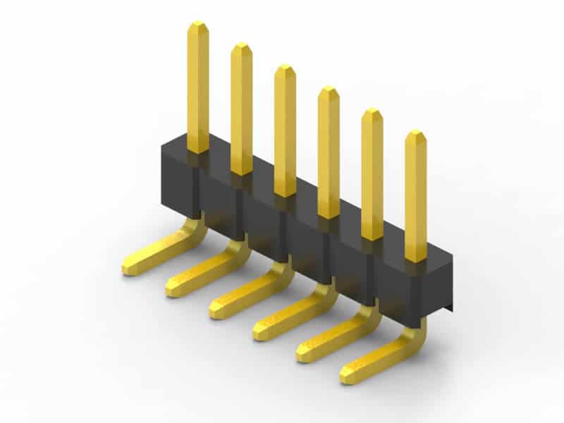 2.54mm single row Right-Angle pin header 3d model