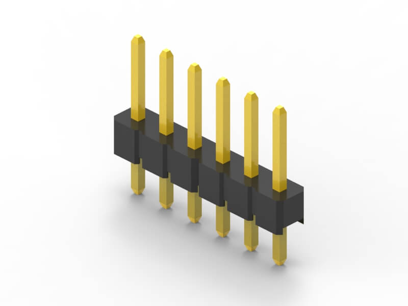 2.54mm single row Vertical pin header 3d model