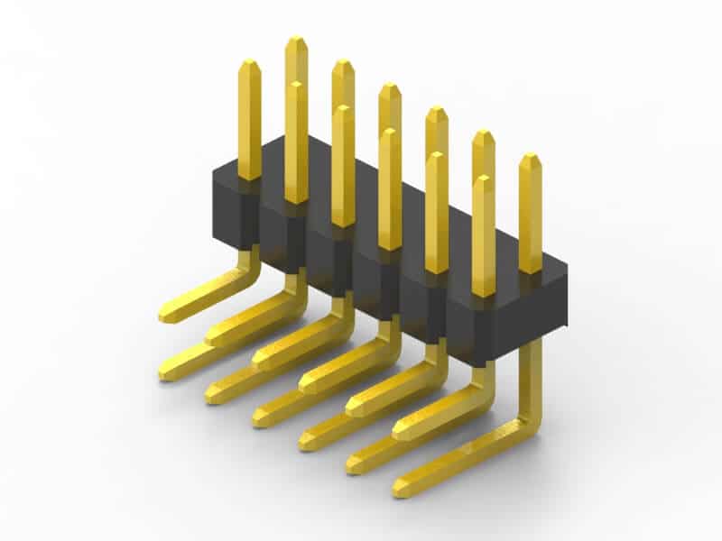 2mm dual row right angle pin header 3d model