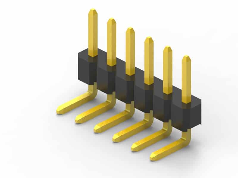 2mm single row right pin header 3d model