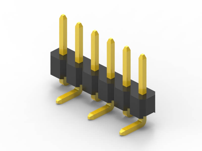 2mm single row vertical pin header 3d model