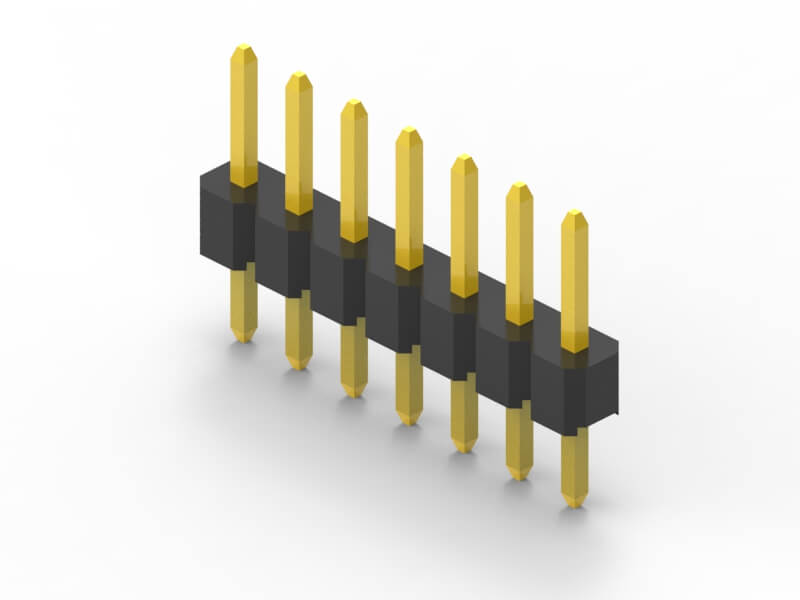 2mm single row vertical pin header 3d model