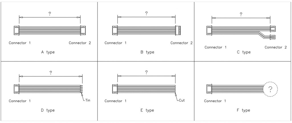 JST XH Connector cable assemblies JST XH Connector cable assemblies