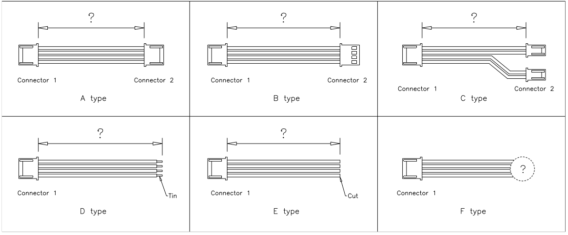 Molex Mini-Latch Cable with Receptacle Housing Diagram