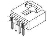 Molex SL Connector Right-Angle Header Diagram