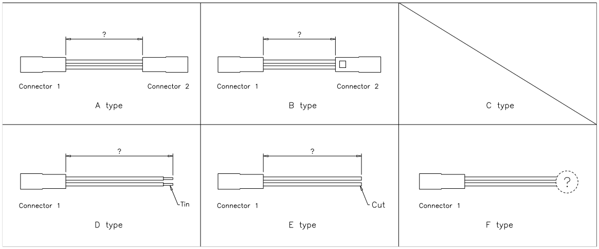 JST RCY Cable with Receptacle Housing Diagram