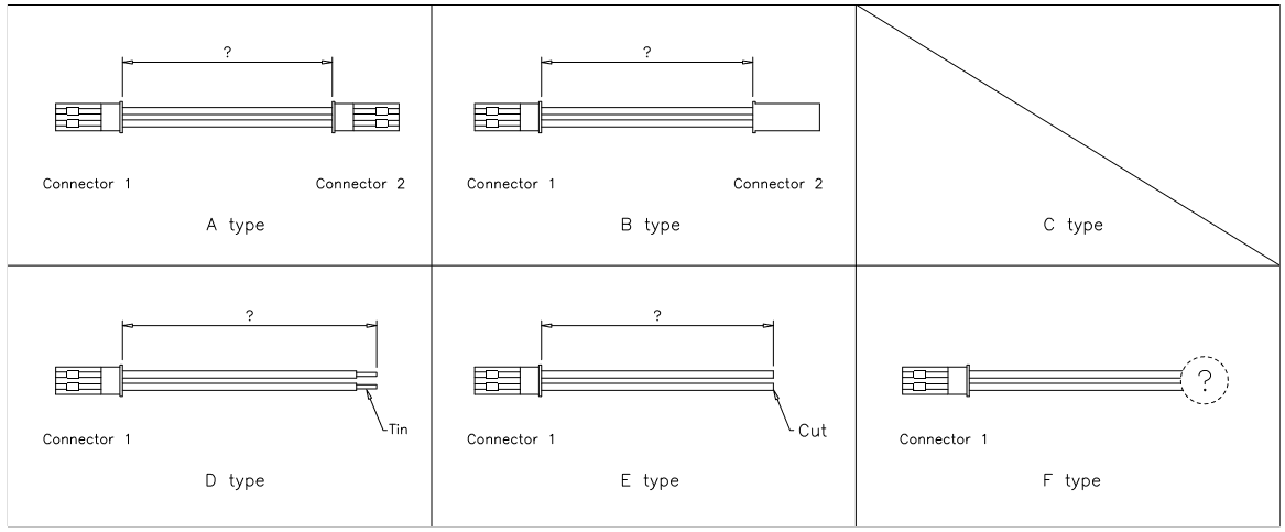 JST RCY Cable with Plug Housing Diagram