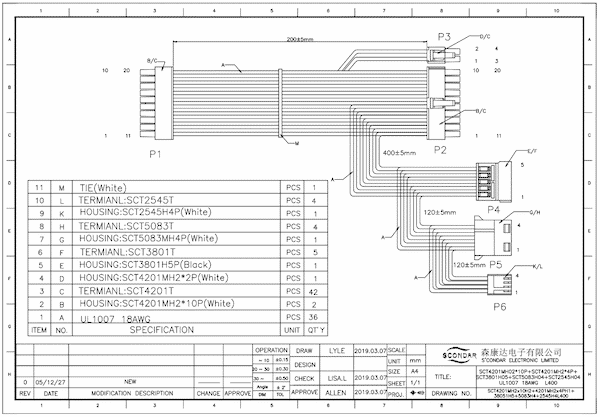 wire harness assemblies drawing