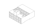 Dupont 2.54mm pitch wire to wire connector dual row housing drawing