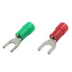 Red and Green PVC Insulated Fork Terminal