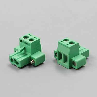 Right-Angle Plugable Terminal Block 2 Pin 5.08mm Pitch Plug