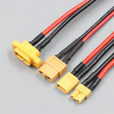 XT30, XT60, XT90 male and female red/black connector wire harnesses for drone, RC models, and LiPo battery power